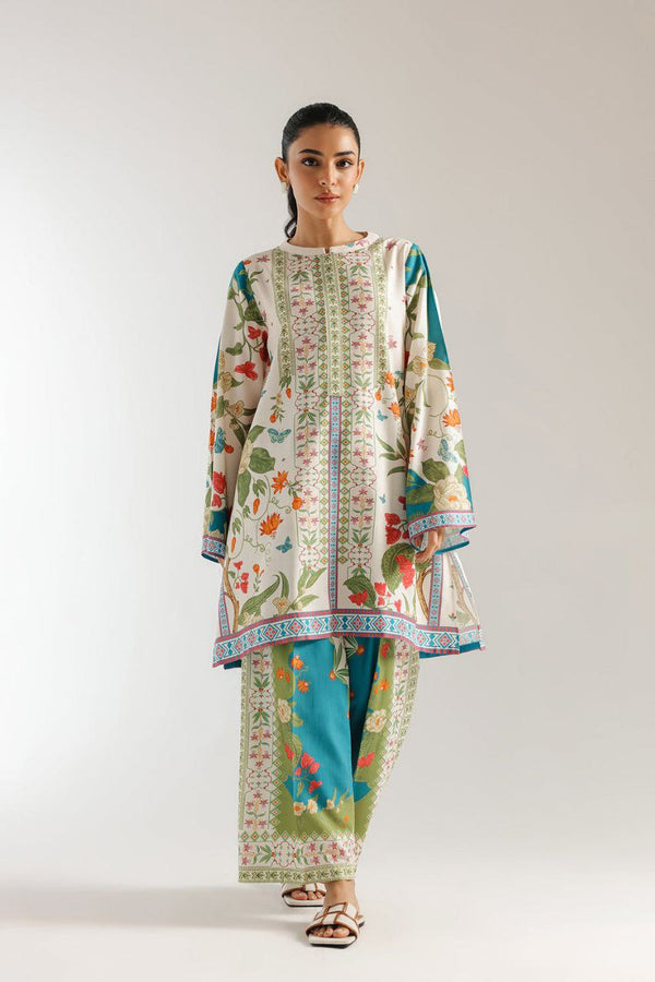 Garden Whimsy Co-ord Set – Ivory Bloom & Teal Charm