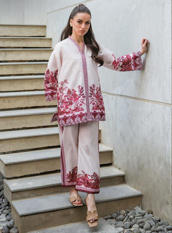 Blush Heritage Co-ord Set – Rosewood Border Elegance